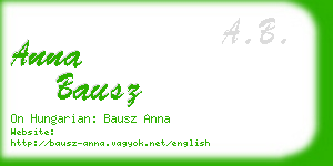 anna bausz business card